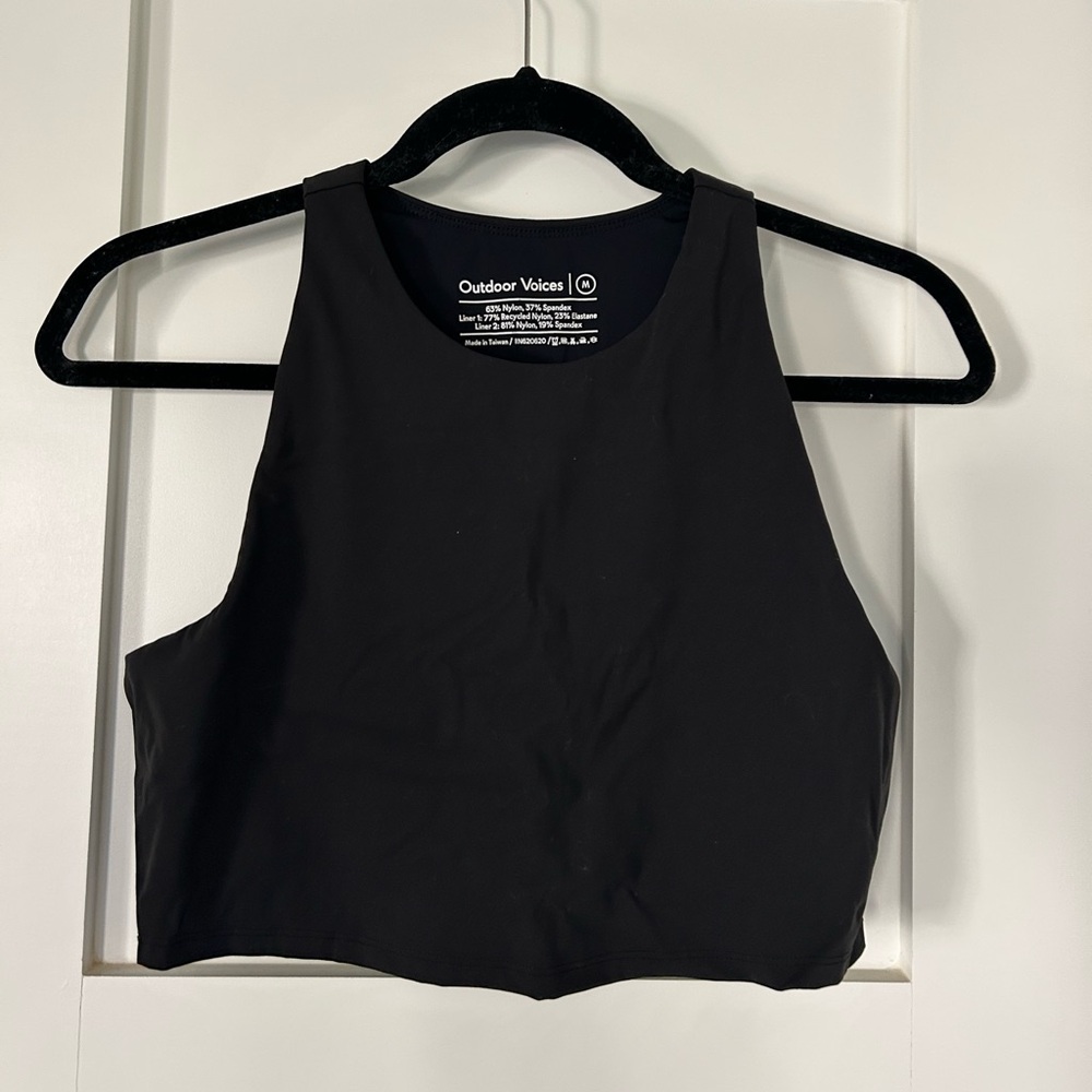 Outdoor Voices Halter Cropped tank top- Black